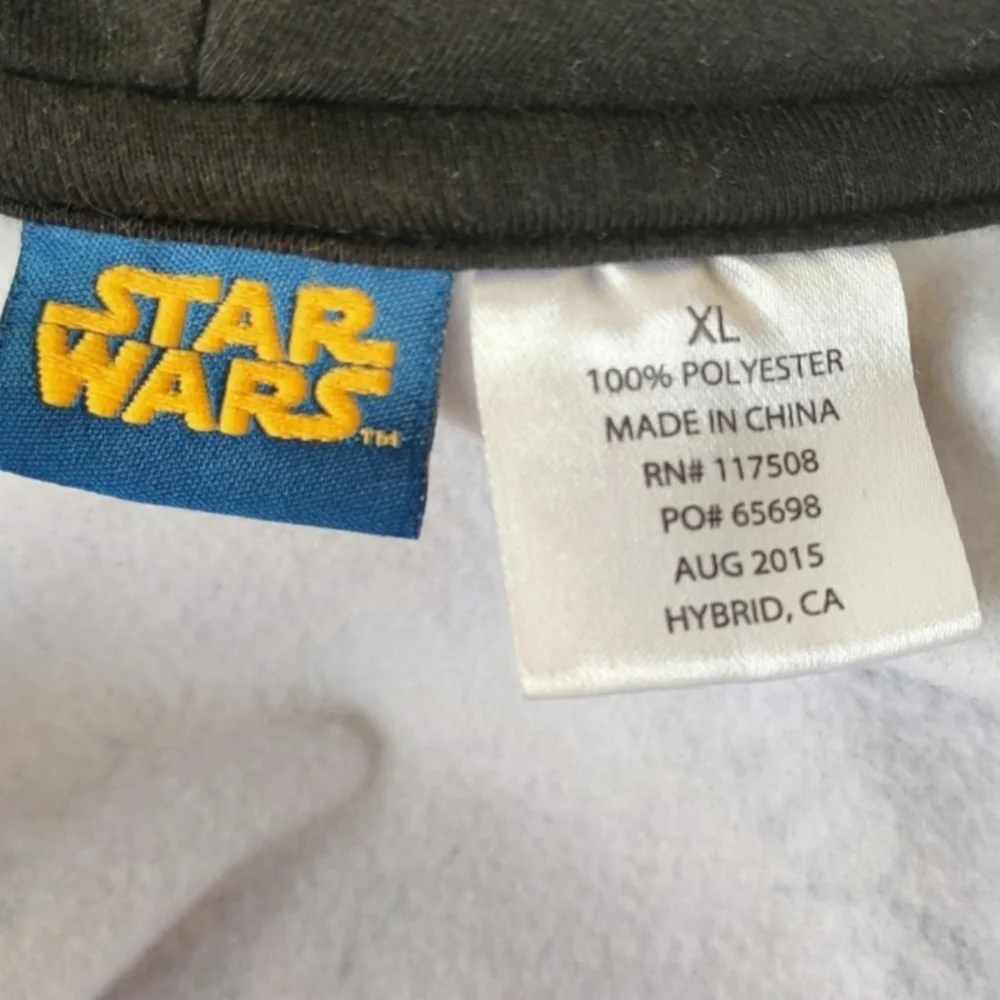 Star Wars Yoda Zip Up Mask with Hoodie Size Youth XL